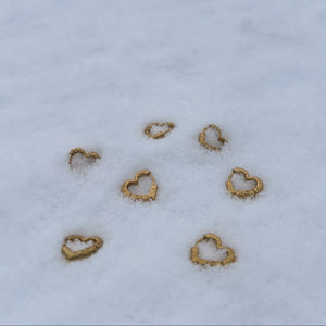 Heart Shape Hoops Øreringe - 18K Guldbelagt