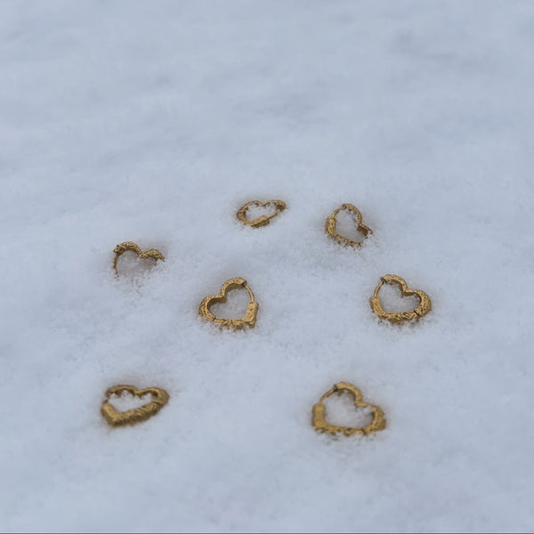 Heart Shape Hoops Øreringe - 18K Guldbelagt