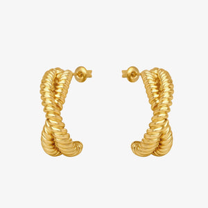 Twisted Øreringe - 18K Guldbelagt