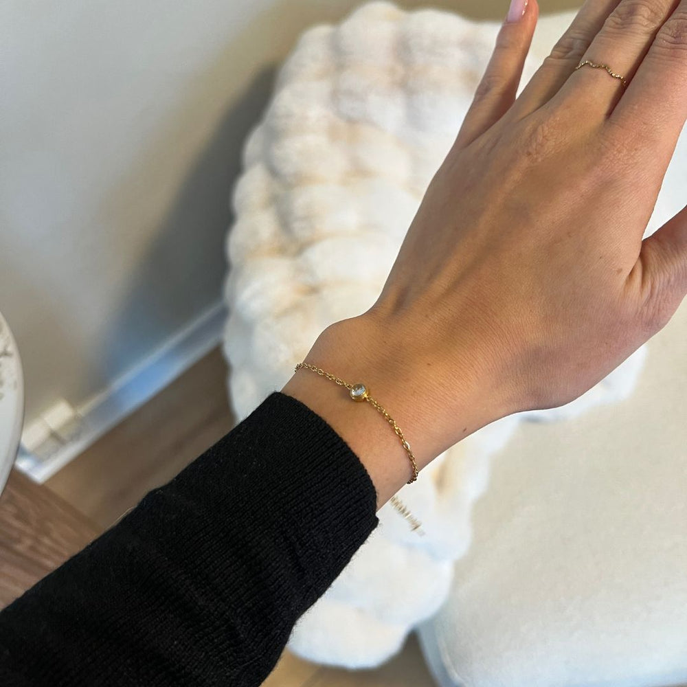 Krystal Armbånd - 18K Guldbelagt