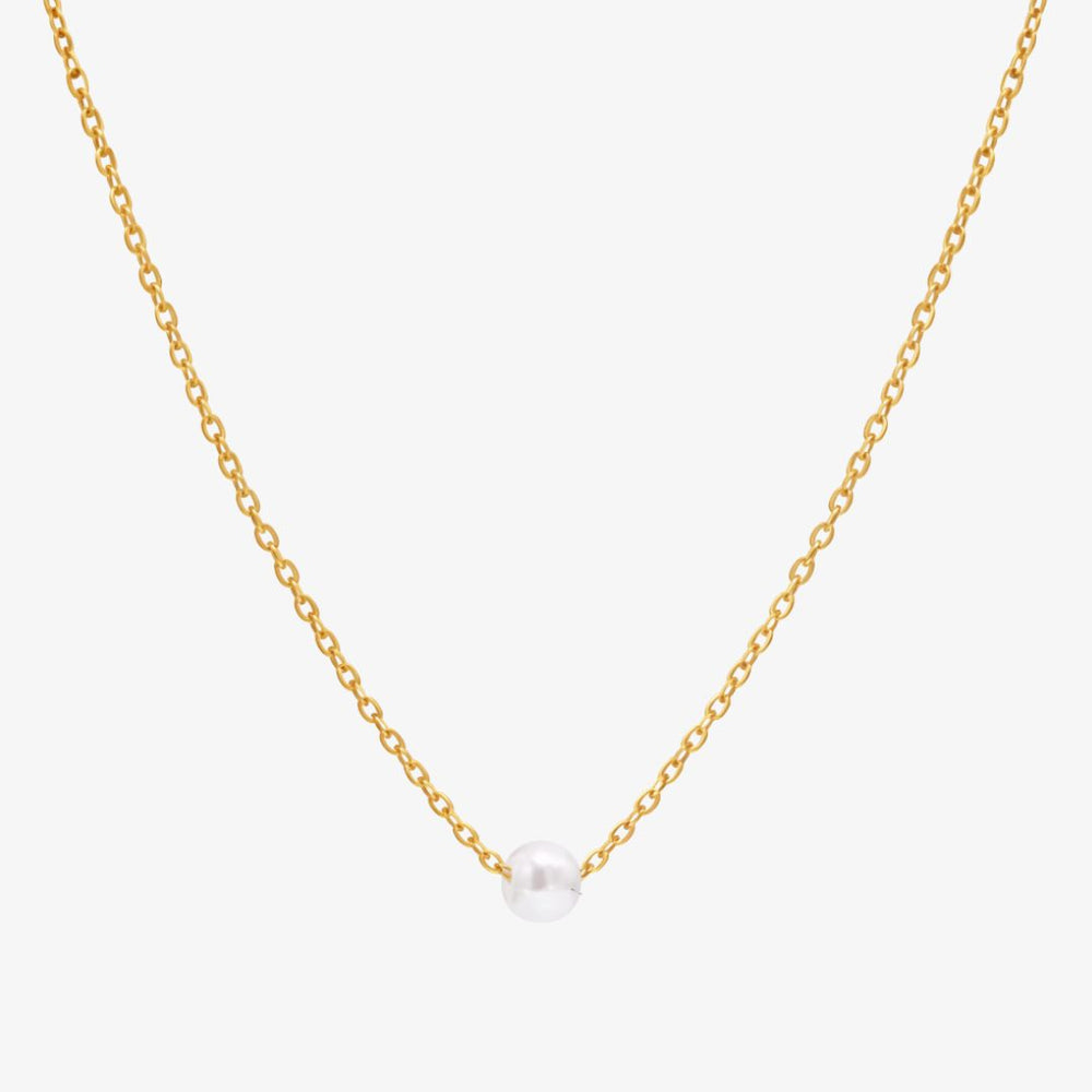 Enkel Perle Halskæde - 18K Guldbelagt