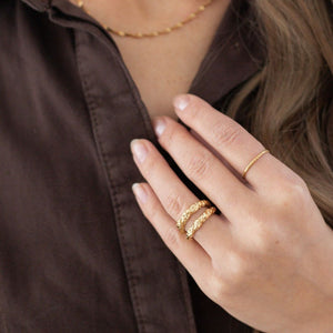 Dobbelt Chunky Ring - 18K Guldbelagt