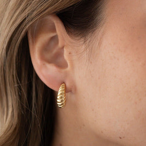 Bold Twisted Øreringe - 18K Guldbelagt