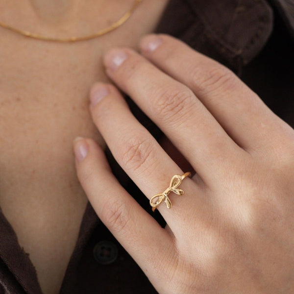 Sløjfe Ring - 18K Guldbelagt