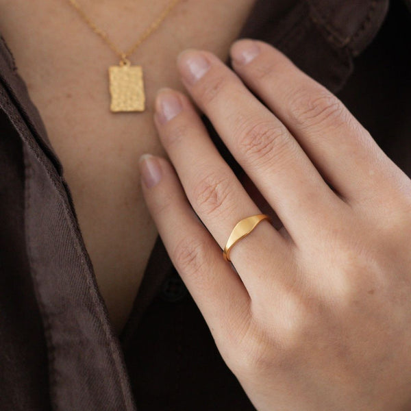 Oval Ring - 18K Guldbelagt