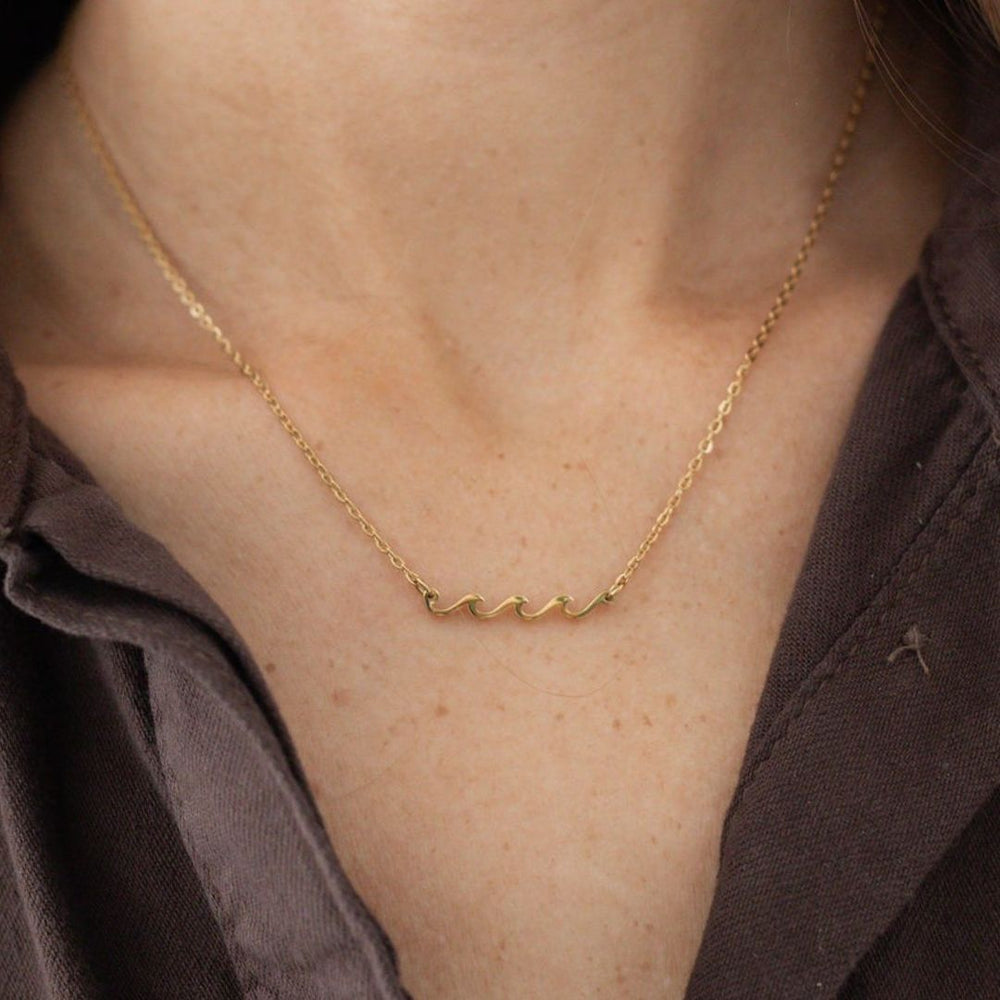 Bølge Halskæde - 18K Guldbelagt