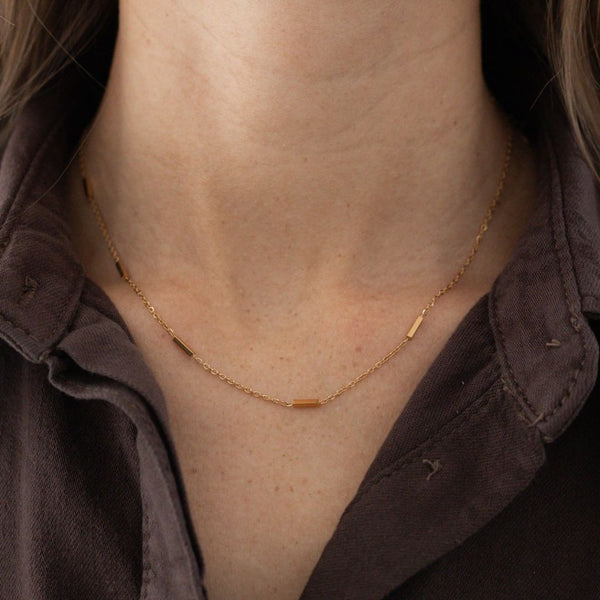 Bar Halskæde - 18K Guldbelagt