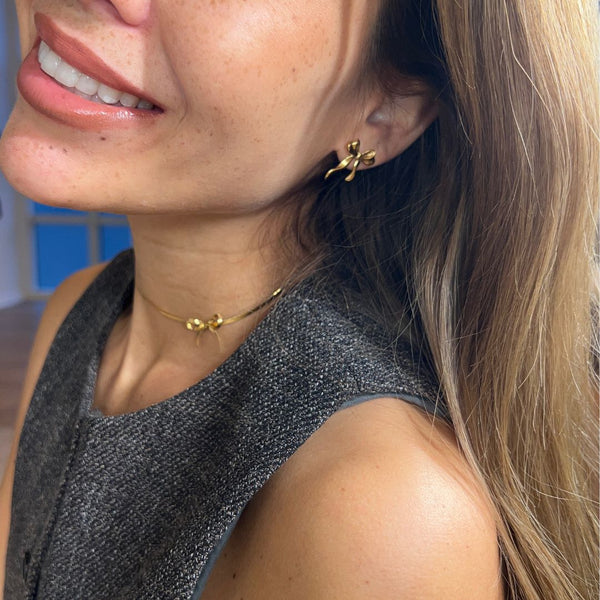 Sløjfe Ørering - 18K Guldbelagt