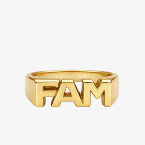 FAM Signet Ring - 18K Guldbelagt