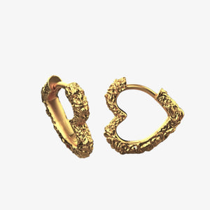 Heart Shape Hoops Øreringe - 18K Guldbelagt