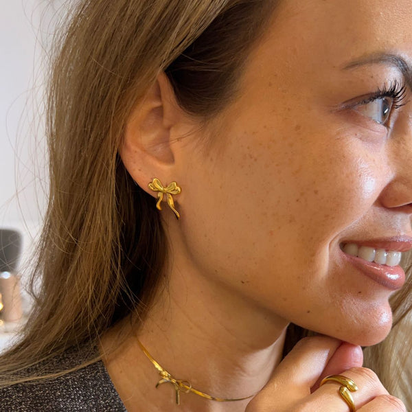 Sløjfe Ørering - 18K Guldbelagt