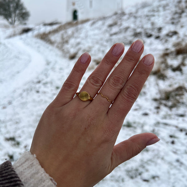 Sun Rund Ring - 18K Guldbelagt