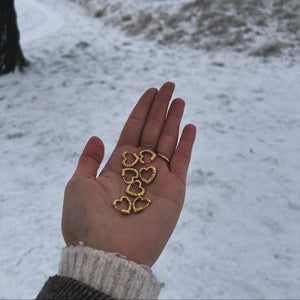 Heart Shape Hoops Øreringe - 18K Guldbelagt