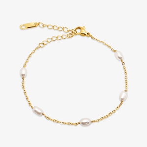 Perle Dot armbånd - 18K Guldbelagt