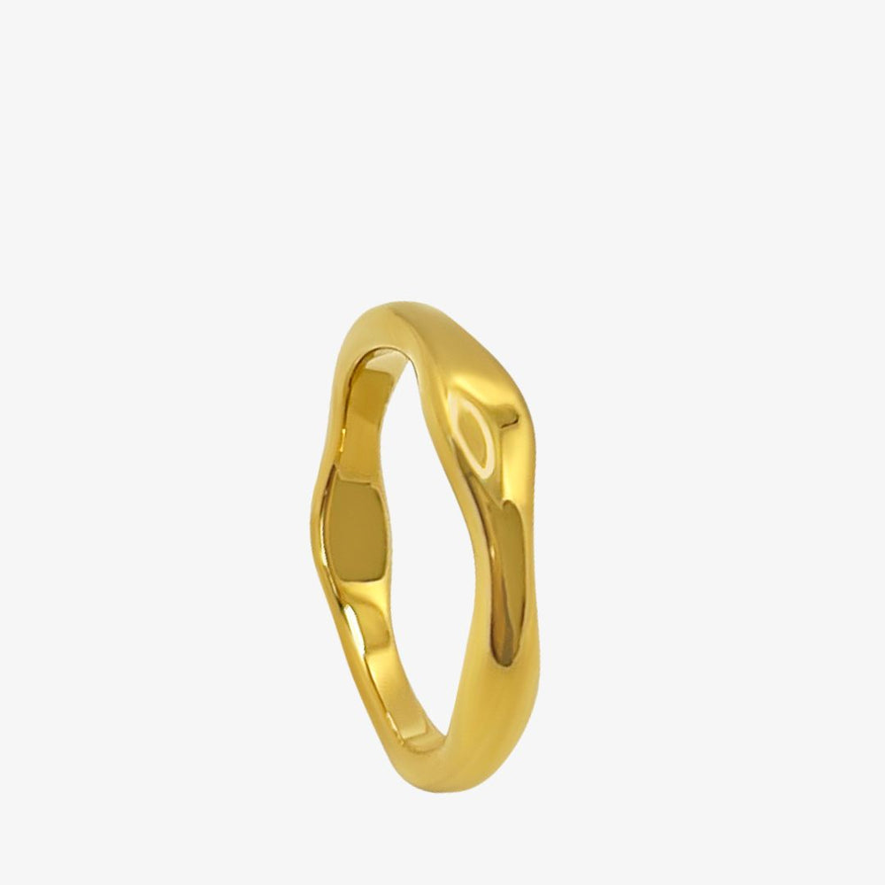 Chunky Wave Ring - 18K Guldbelagt