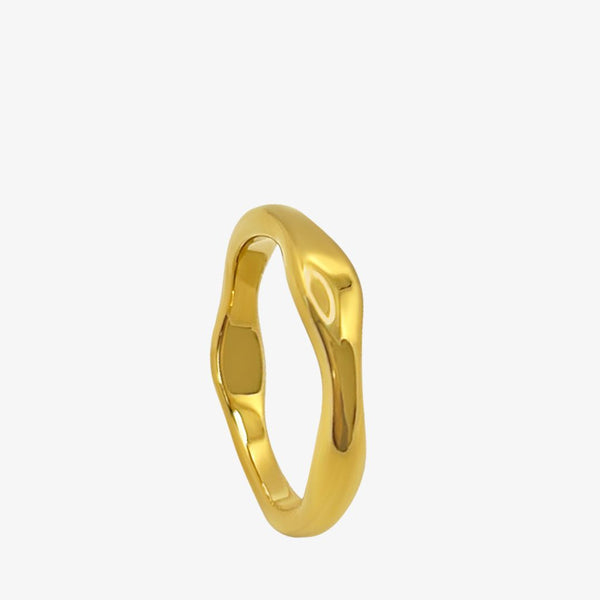 Chunky Wave Ring - 18K Guldbelagt