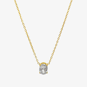 Krystal Halskæde - 18K Guldbelagt