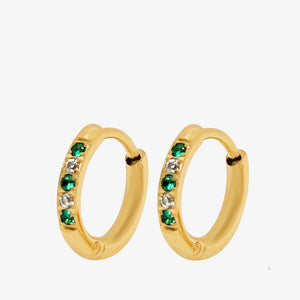 Grønne Creol Øreringe - 18K Guldbelagt