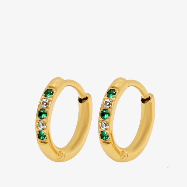 Grønne Creol Øreringe - 18K Guldbelagt