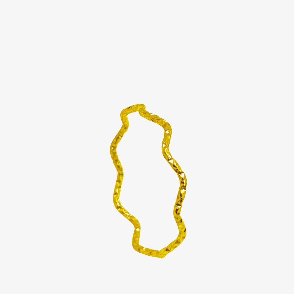 Hamret Tynd Ring - 18K Guldbelagt