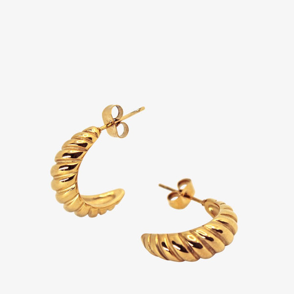 Bold Twisted Øreringe - 18K Guldbelagt