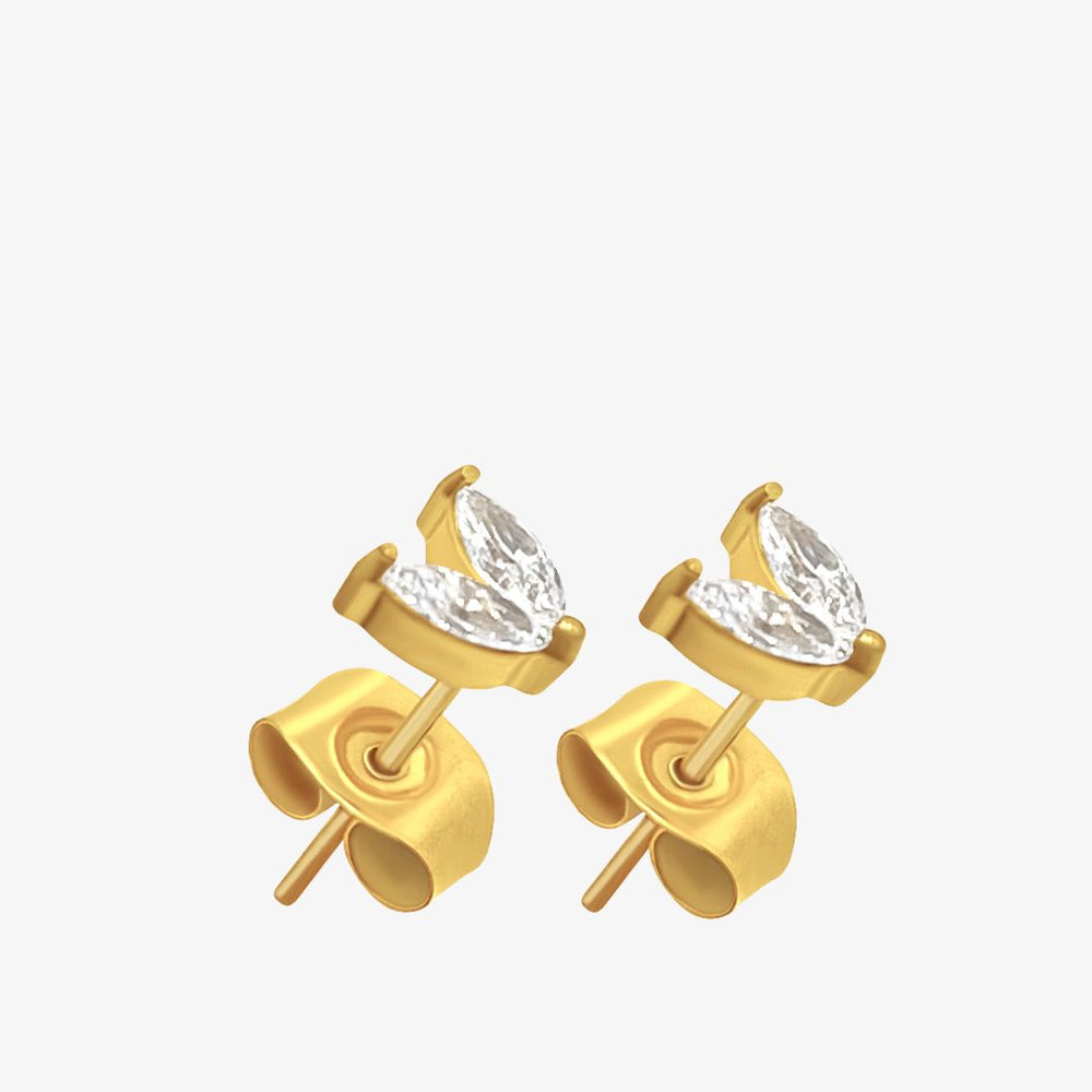 Mini Krystal Stud Øreringe - 18K Guldbelagt