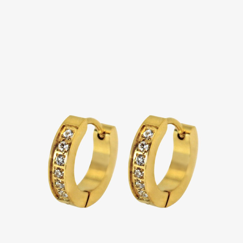 Elegant Krystal Creol Øreringe - 18K Guldbelagt