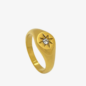 Star Rund Ring - 18K Guldbelagt