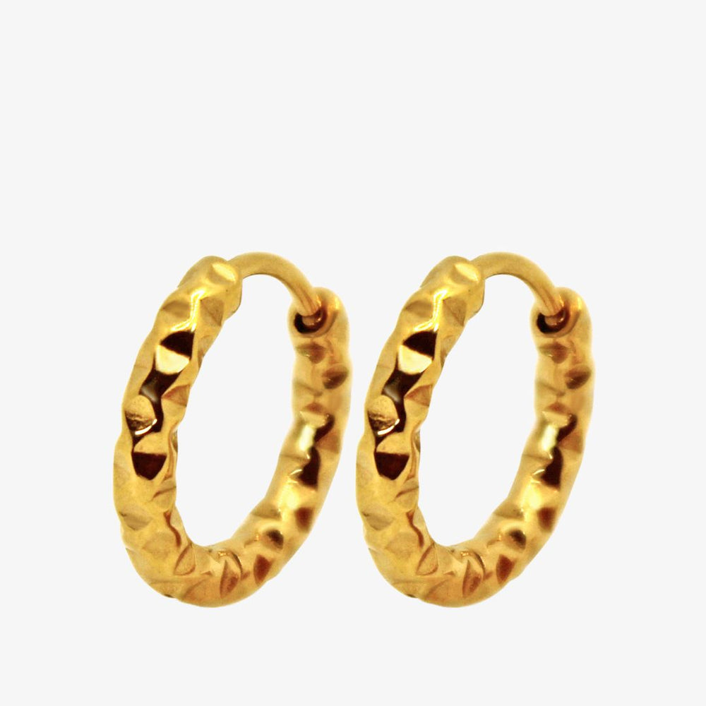 Hamret Creol Øreringe - 18K Guldbelagt