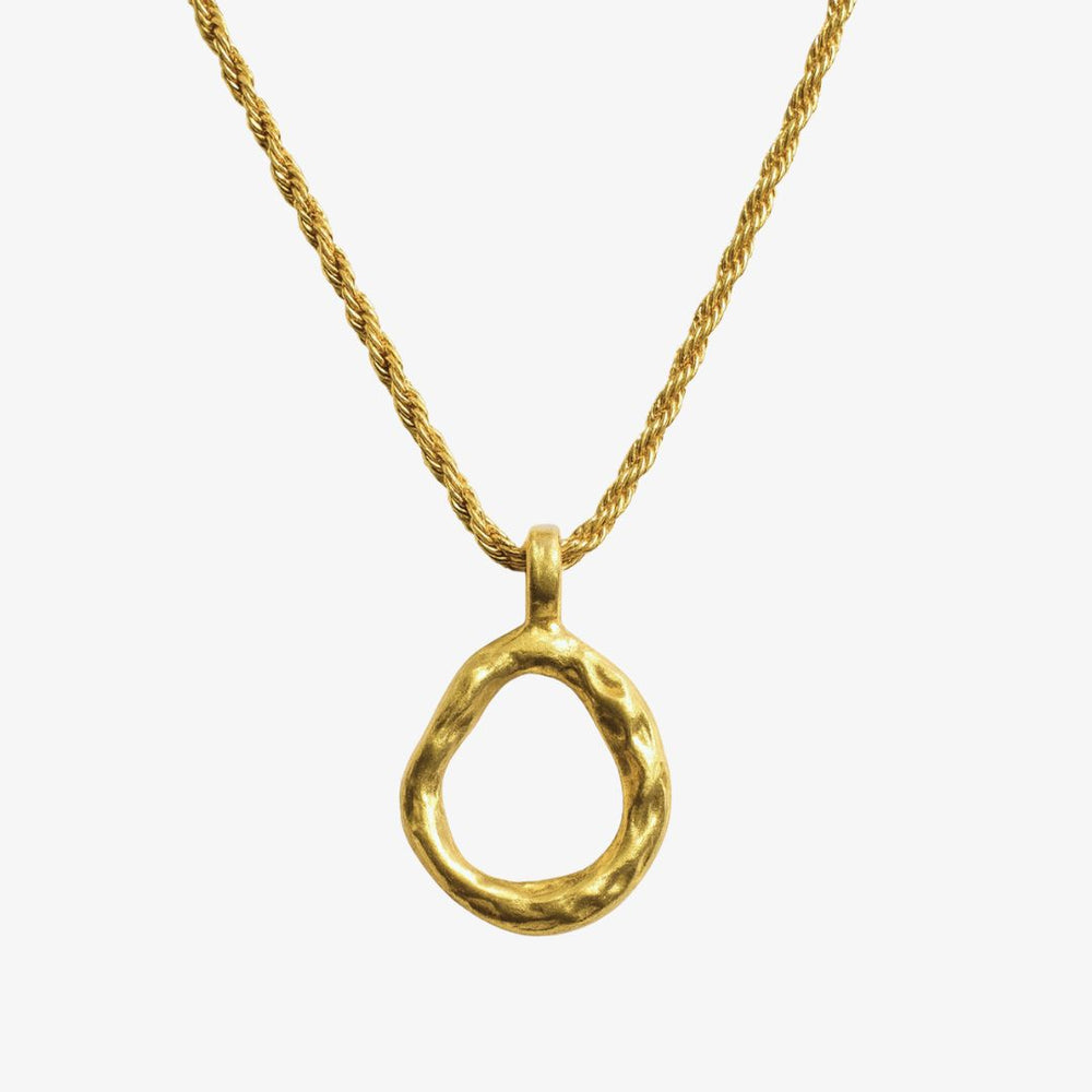 Wavy Circle Halskæde - 18K Guldbelagt