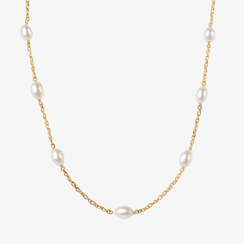 Dot Perle Halskæde - 18K Guldbelagt