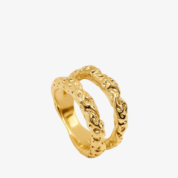 Dobbelt Chunky Ring - 18K Guldbelagt