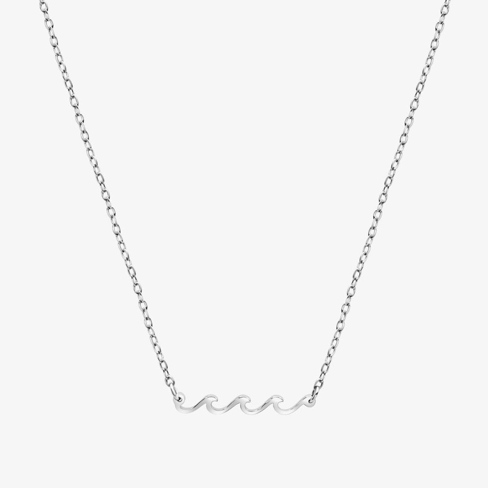 Bølge Halskæde - Sølvfarvet