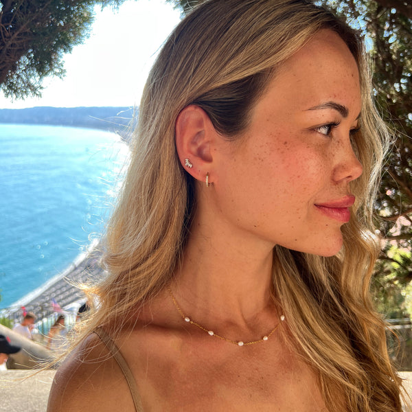 Perle Dot Halskæde - 18K Guldbelagt