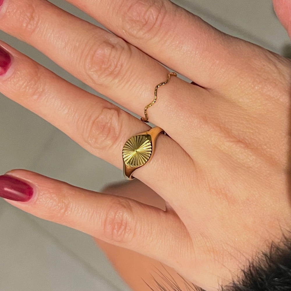 Sun Rund Ring - 18K Guldbelagt