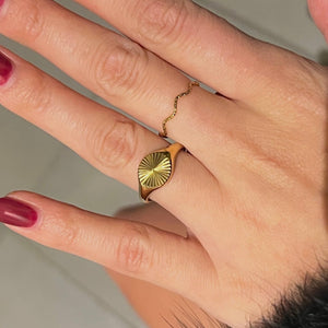Sun Rund Ring - 18K Guldbelagt