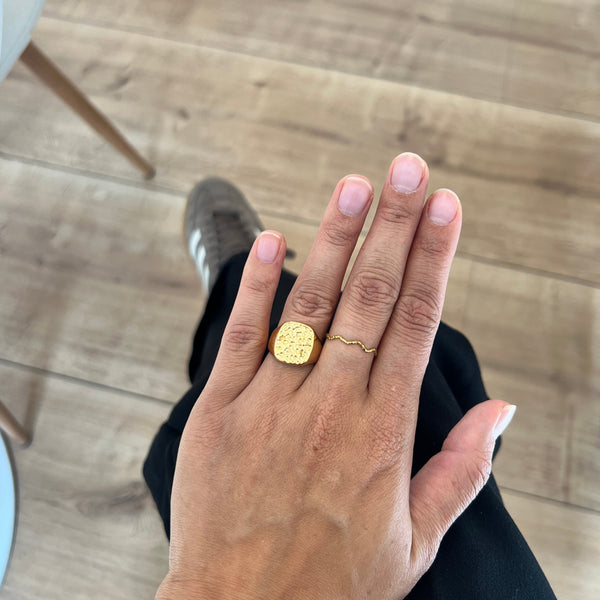 Hamret Ring - 18K Guldbelagt