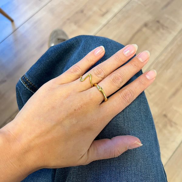 Wave Ring - 18K Guldbelagt