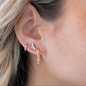 Krystal Stud Øreringe - 18K Guldbelagt