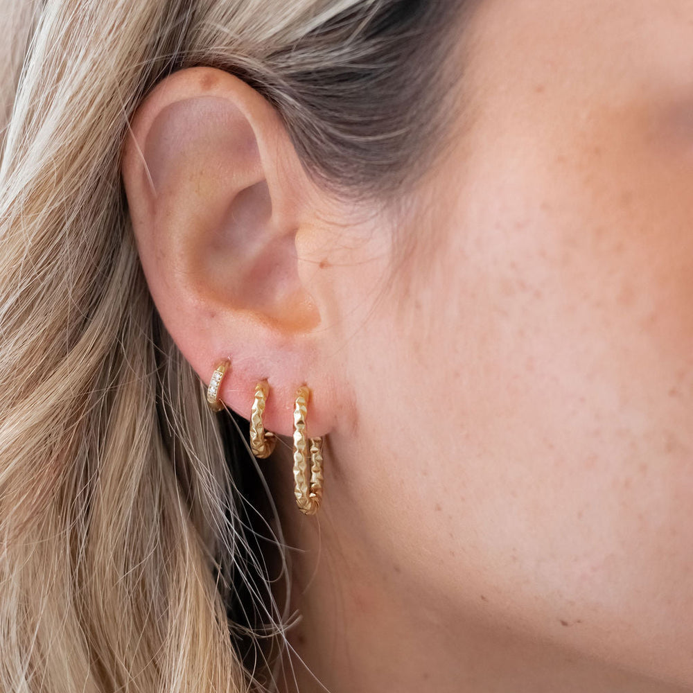 Hamret Creol Øreringe - 18K Guldbelagt