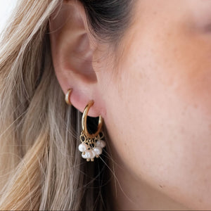 Perle Hoops Øreringe - 18K Guldbelagt