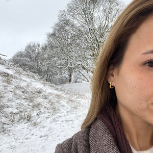 Heart Shape Hoops Øreringe - 18K Guldbelagt