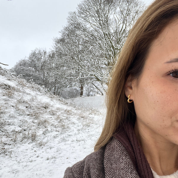 Heart Shape Hoops Øreringe - 18K Guldbelagt