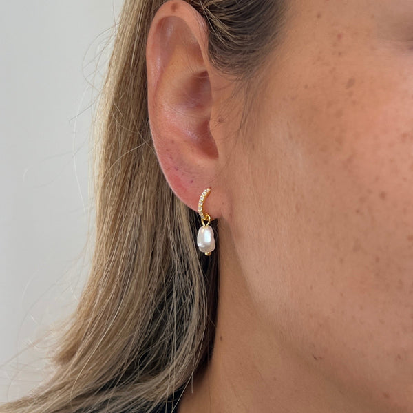 Perle Creol Øreringe - 925 Sterling Sølv
