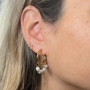 Perle Hoops Øreringe - 18K Guldbelagt
