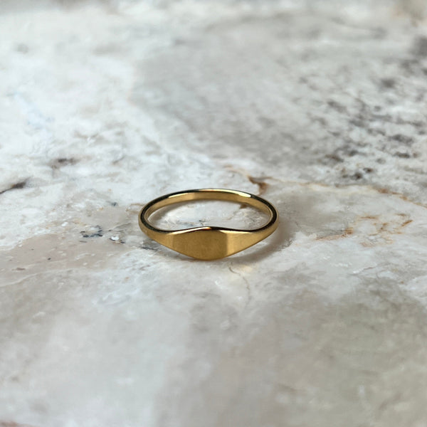 Oval Ring - 18K Guldbelagt