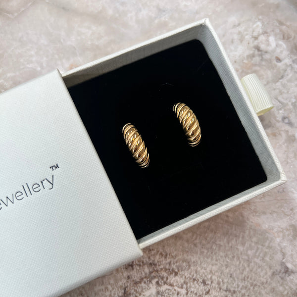 Bold Twisted Øreringe - 18K Guldbelagt