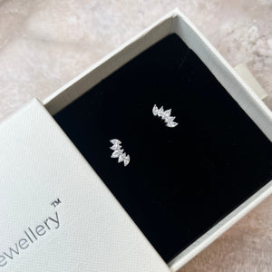 Krystal Stud Øreringe - Sølvfarvet