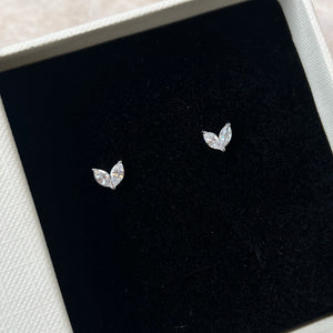 Mini Krystal Stud Øreringe - Sølvfarvet