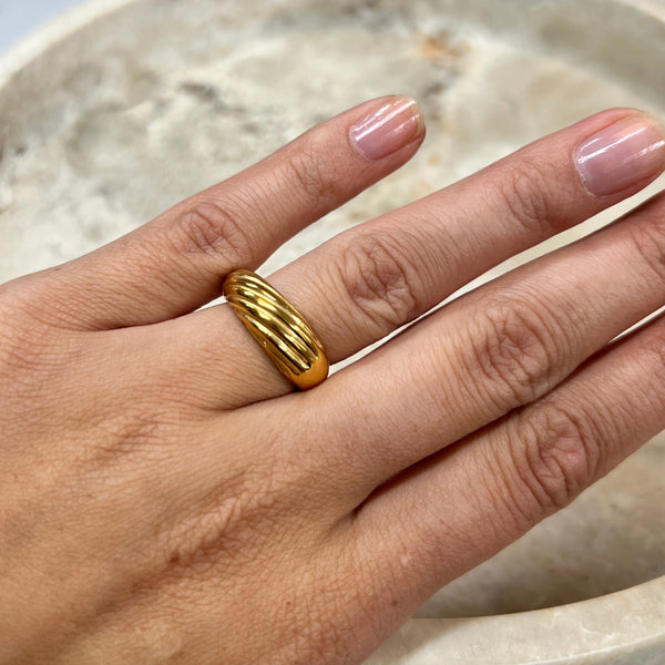 Chunky Dome Ring - 18K Guldbelagt